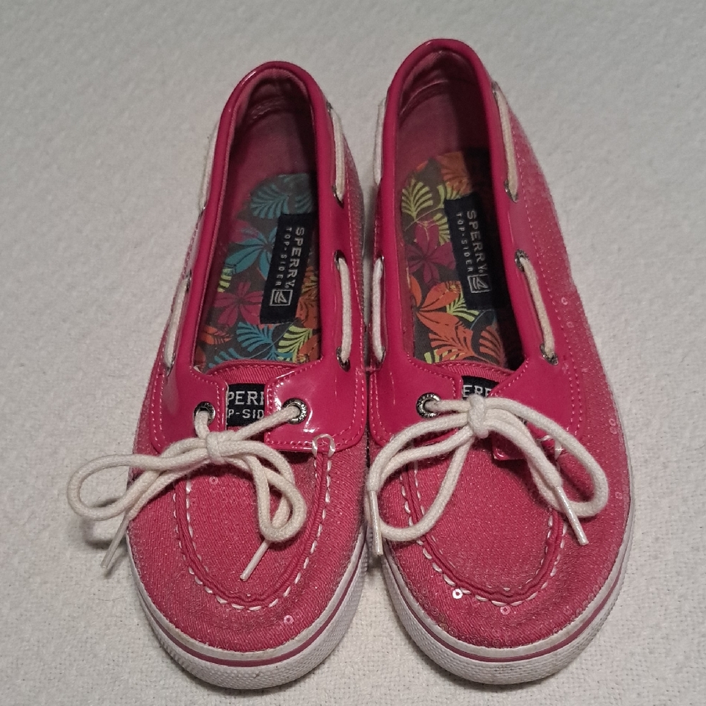 Sperry Kids Pink Sneakers with White Laces